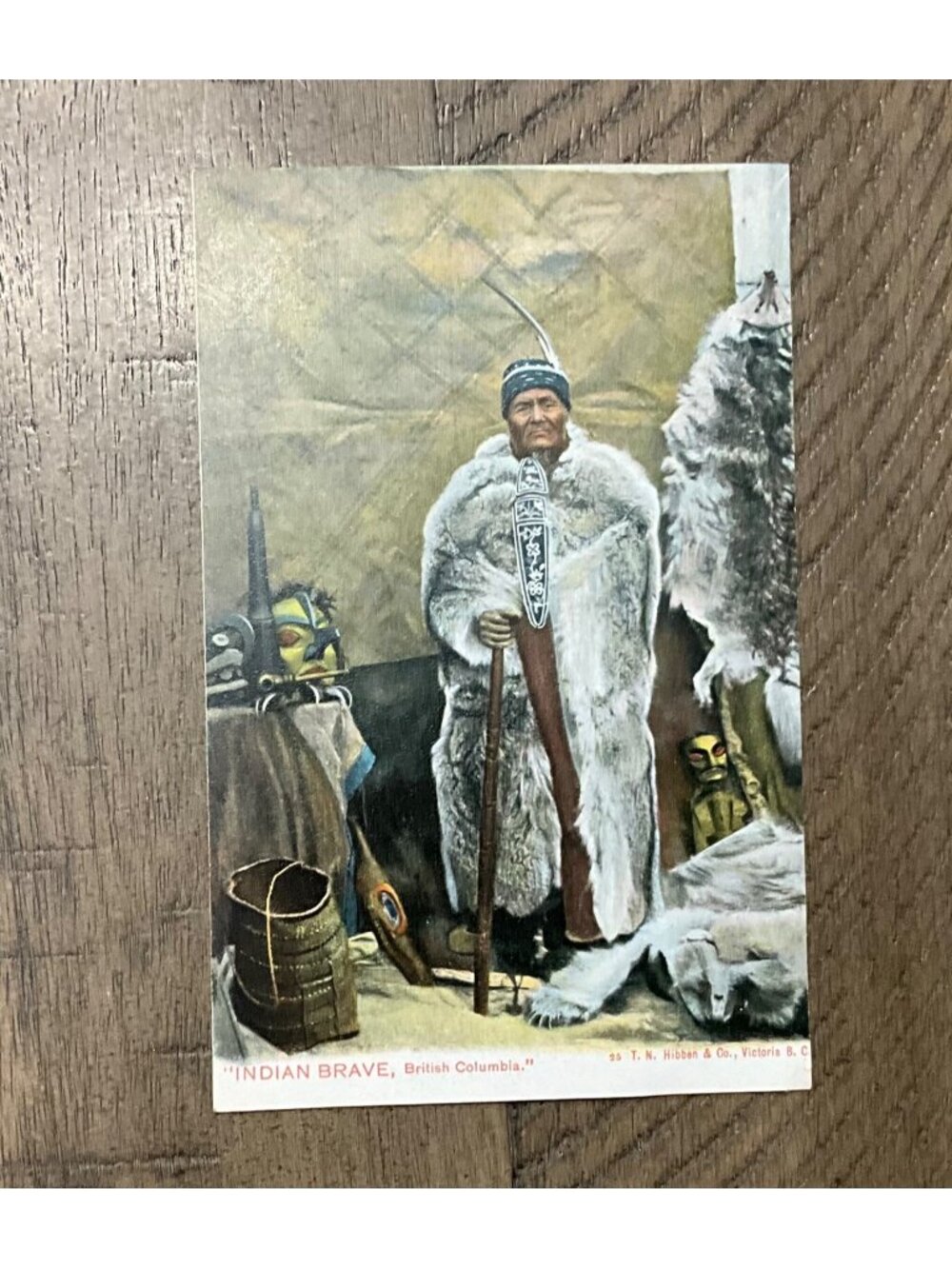 Indian Brave British Columbia Post Card Nisga’a Chief Israel Sgat’iin